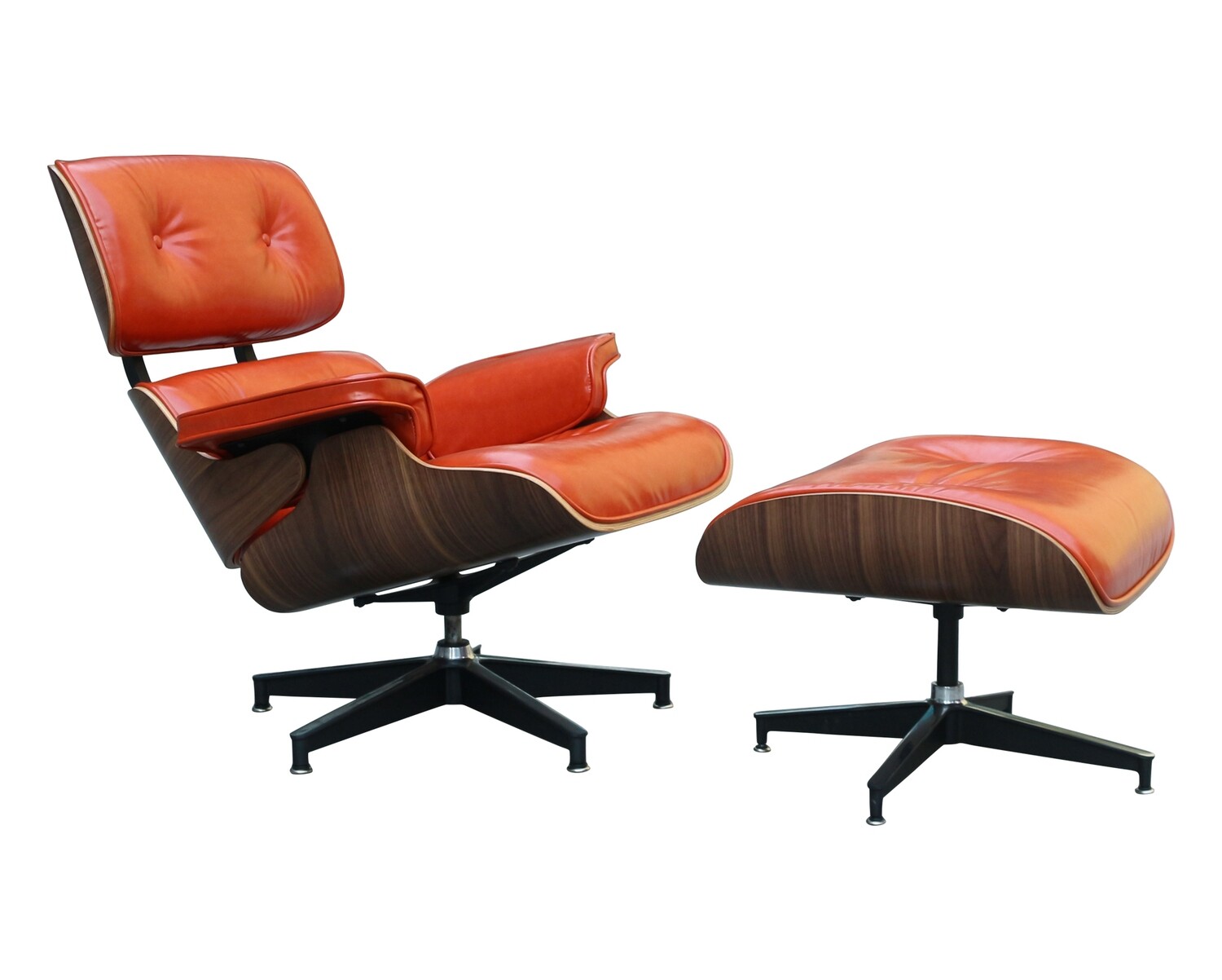 Flotti Luella Lounge Chair (w/ Ottoman) (Reddish Orange)