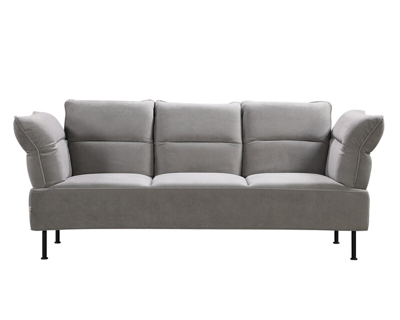 Flotti Kiera 3 Seater Adjustable Backrest &amp; Armrest Sofa (Light Grey, Dark Grey)