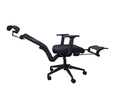 Ofix Korean F24 Office Chair with Footrest (Black, Grey)
