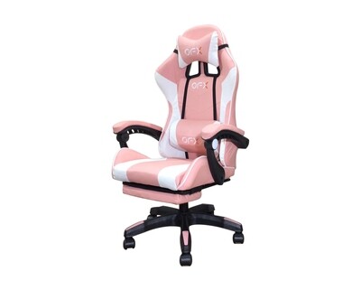 (Sale) OFX G11 Gaming Chair w/ Foot Rest (Pink) (Slightly Dirty & Small Torn)