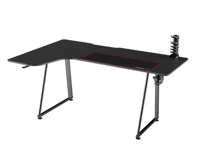 OFX Giliad L-Shape Carbon Texture Gaming Desk (160*100*75) (Black)