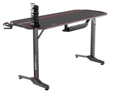 XTM Orville Carbon Texture Gaming Desk (w/ RGB Light) (140*60) (Black)