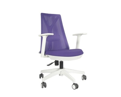 (Sale) Ofix Korean-109 Mid Back Mesh Chair (Purple) (Dents/Lumbar Support Crack)