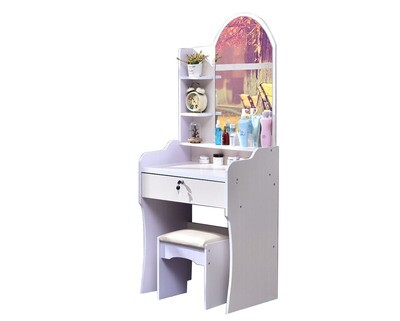 Ofix Flora Dressing Table Set (Dresser+Stool) (White)