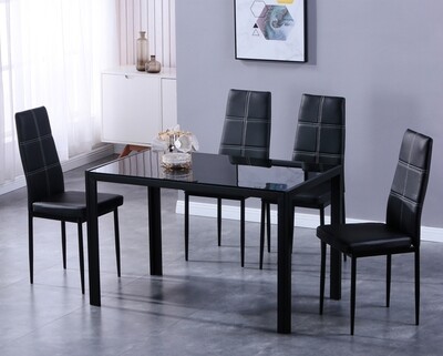 Ofix Liana Dining Set (130*70, 140*80) (Black) (4-6 Seater)