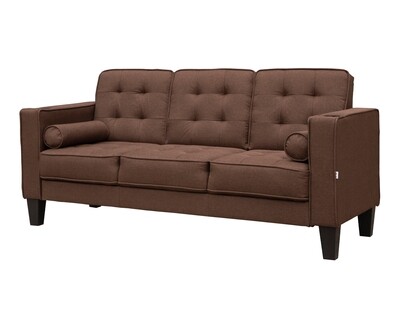 Flotti Mallory 3-Seater Sofa w/ Cupholder (Brown, Grey)