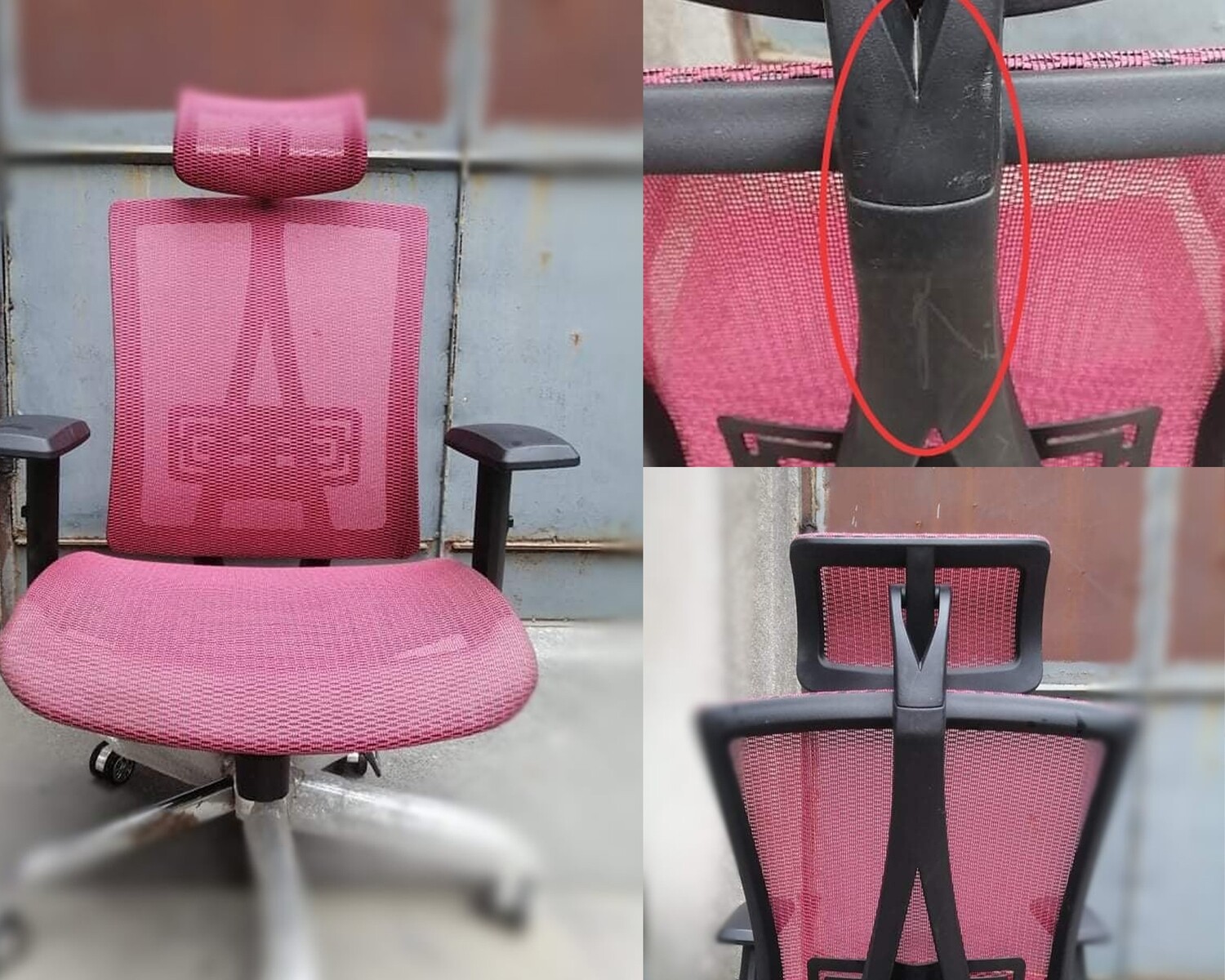(Sale) Ofix Premium-35 High Back All-Mesh Chair (Red) (Scratches)