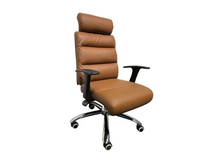 Ofix Premium-15 High Back PU Chair (Brown, Black)