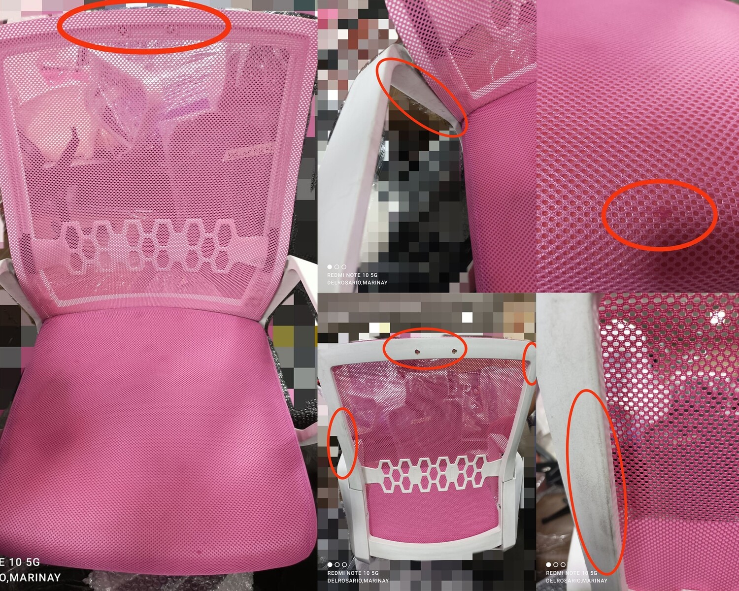 (Sale) Ofix Premium-34 High Back Mesh Chair (Pink) (No Headrest & Dirt & Small Cushion Hole)
