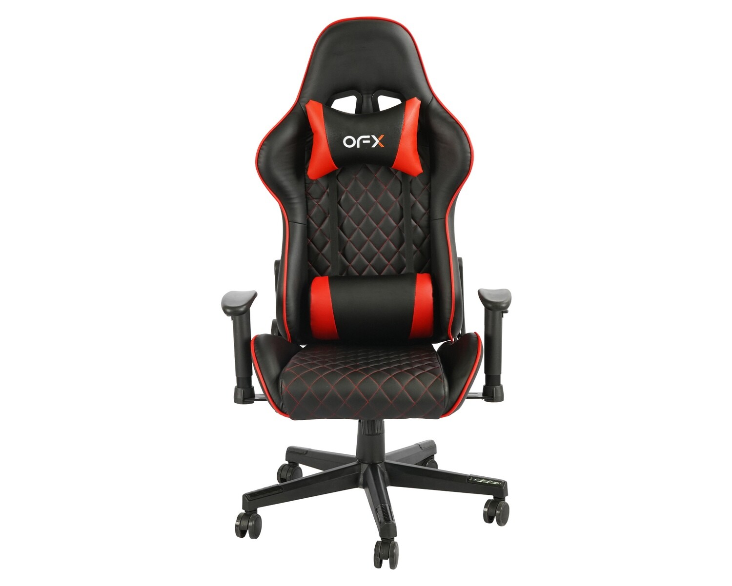 OFX Adriel Diamond Pattern Gaming Chair (Black+Red, Black)