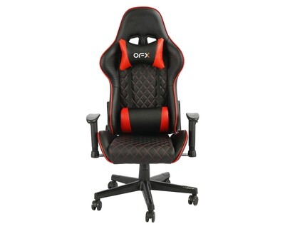 OFX Adriel Diamond Pattern Gaming Chair (Black+Red, Black) OFX Adriel Diamond Pattern Gaming Chair (Black+Red, Black)