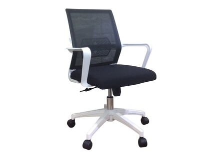 Ofix Deluxe-28/ 28N Mid Back Mesh Chair (All Black, Grey, Black Mesh-White Frame)