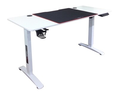 OFX Jabez Gaming Electric Height Adjustable Single Motor Desk (140*60) (Black Fiber, White, Walnut)