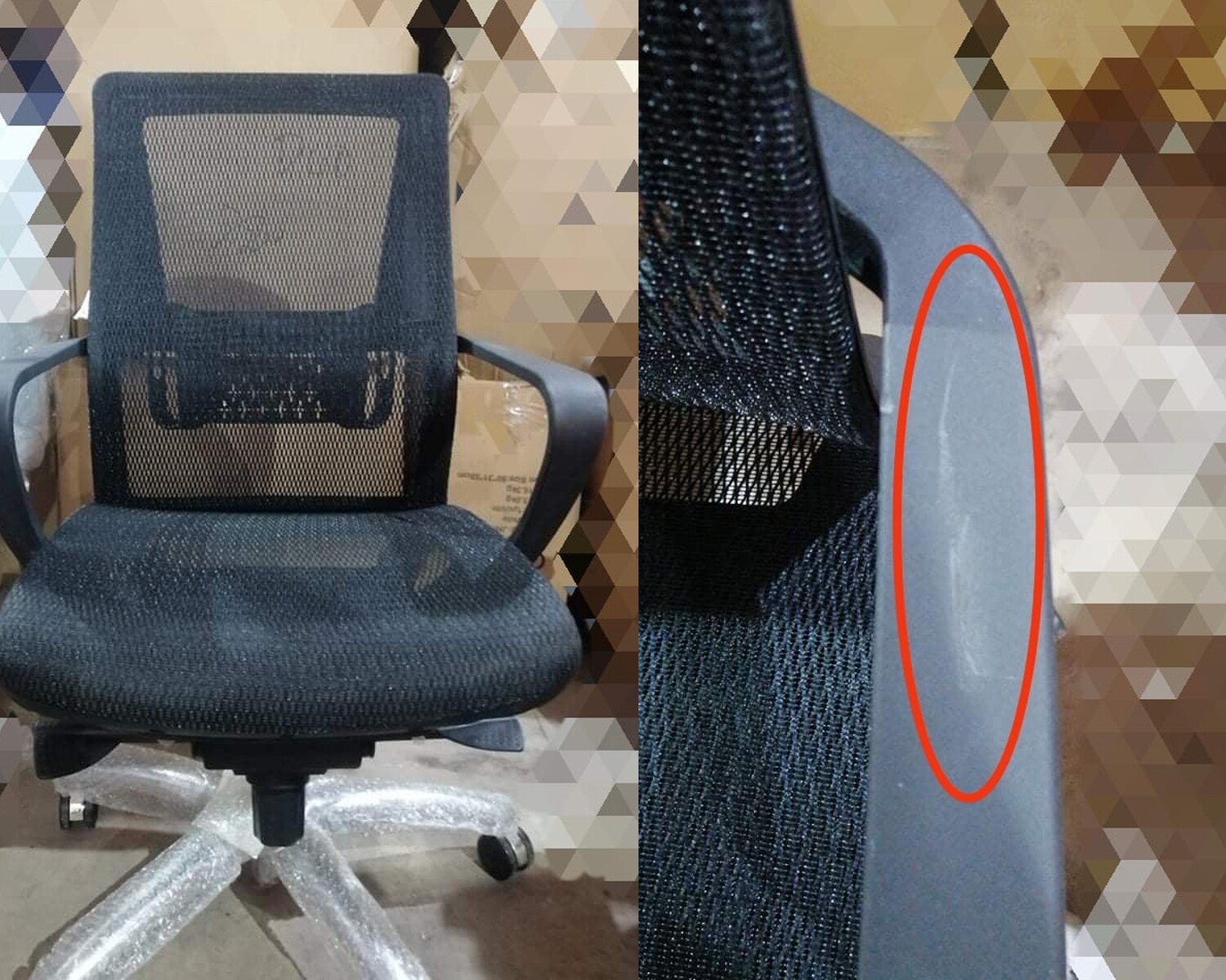 (Sale) Ofix Korean-106J XTM All Mesh Office Chair (Black) (Scratches & No Headrest)