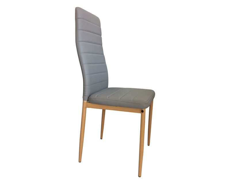 Ofix Sydney PU Leather Seat Metal Leg Dining Chair (Grey) Ofix Sydney PU Leather Seat Metal Leg Dining Chair (Grey)