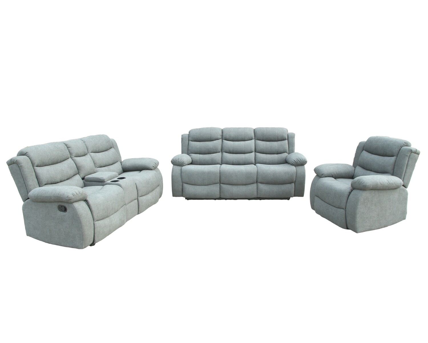 Flotti Chantria 1-Seater/ Love Seat/ 3-Seater with Drop Down Table Manual Recliner (Grey)