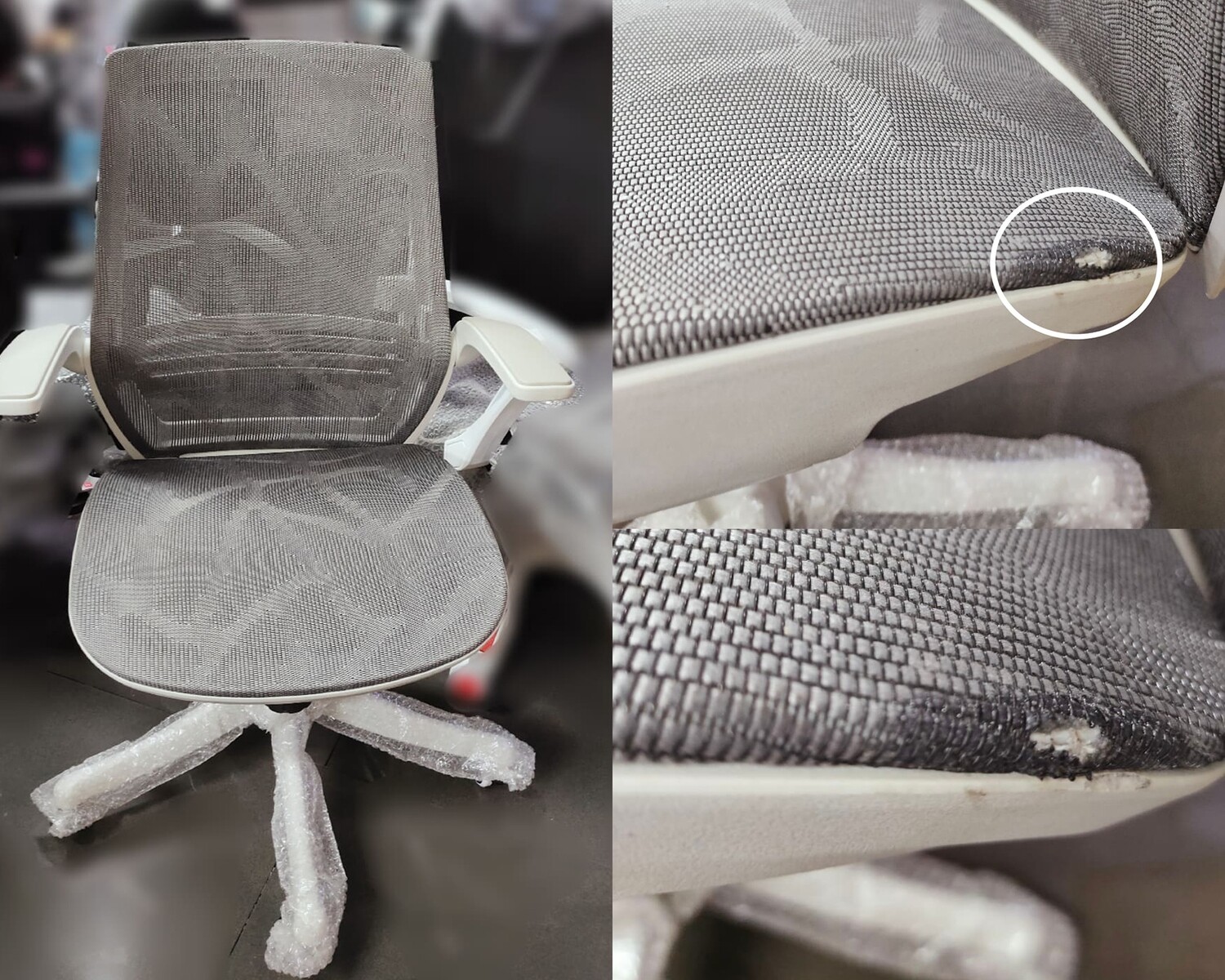 (Sale) Sihoo M59B (Gray) (Seat Cushion Torn & Scratches)