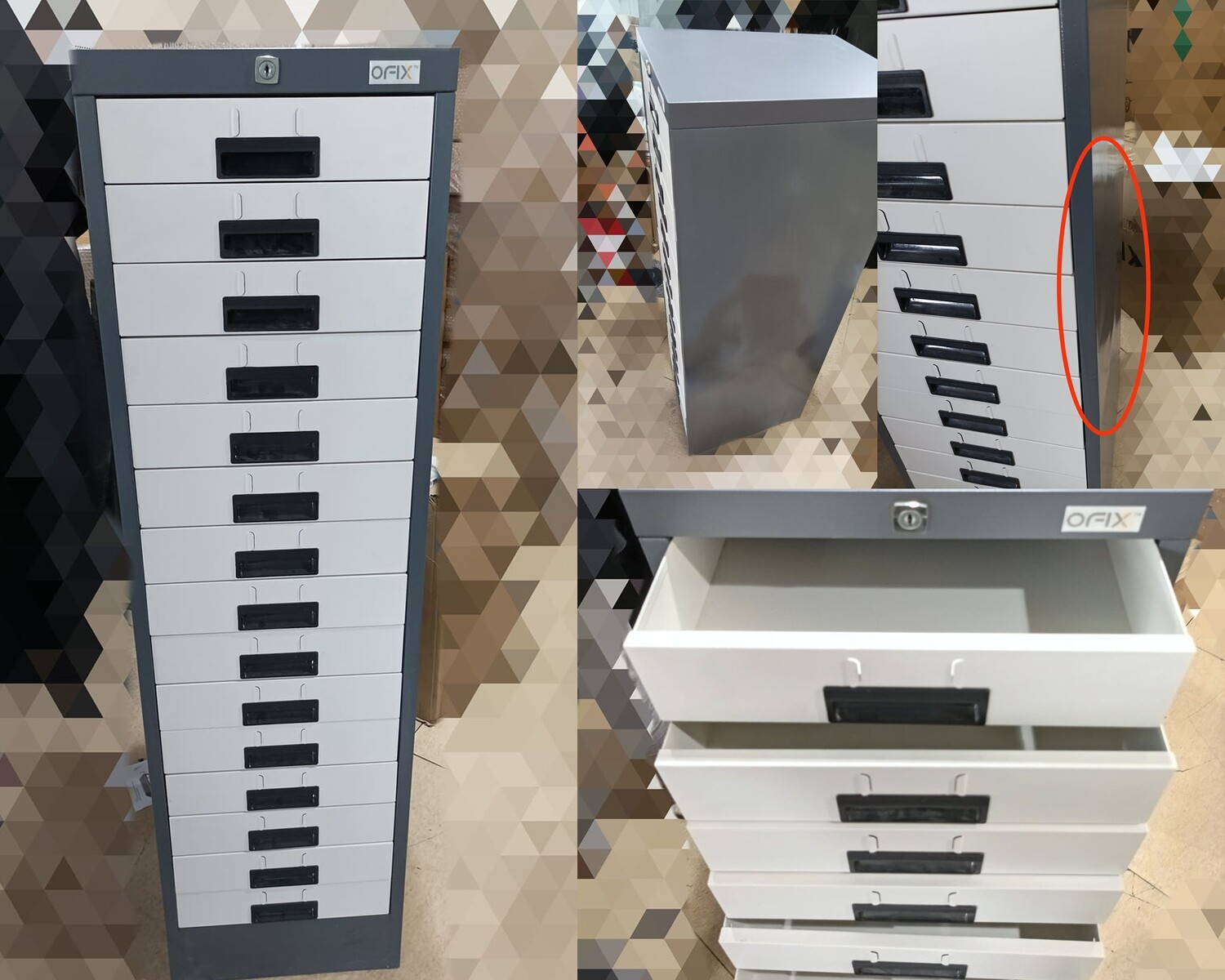 (Sale) Ofix 15 Drawers Steel Cabinet  (Deform-Left Side Panel)
