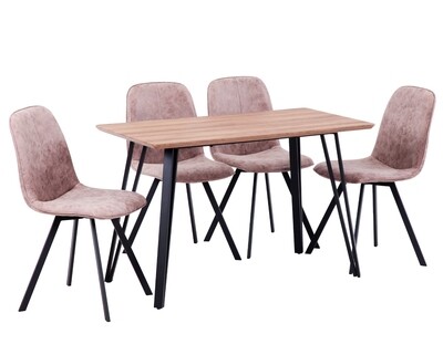 Ofix 302 Dining Table & Chair Set (Dining Table+4 Dining Chair) (120x60)
