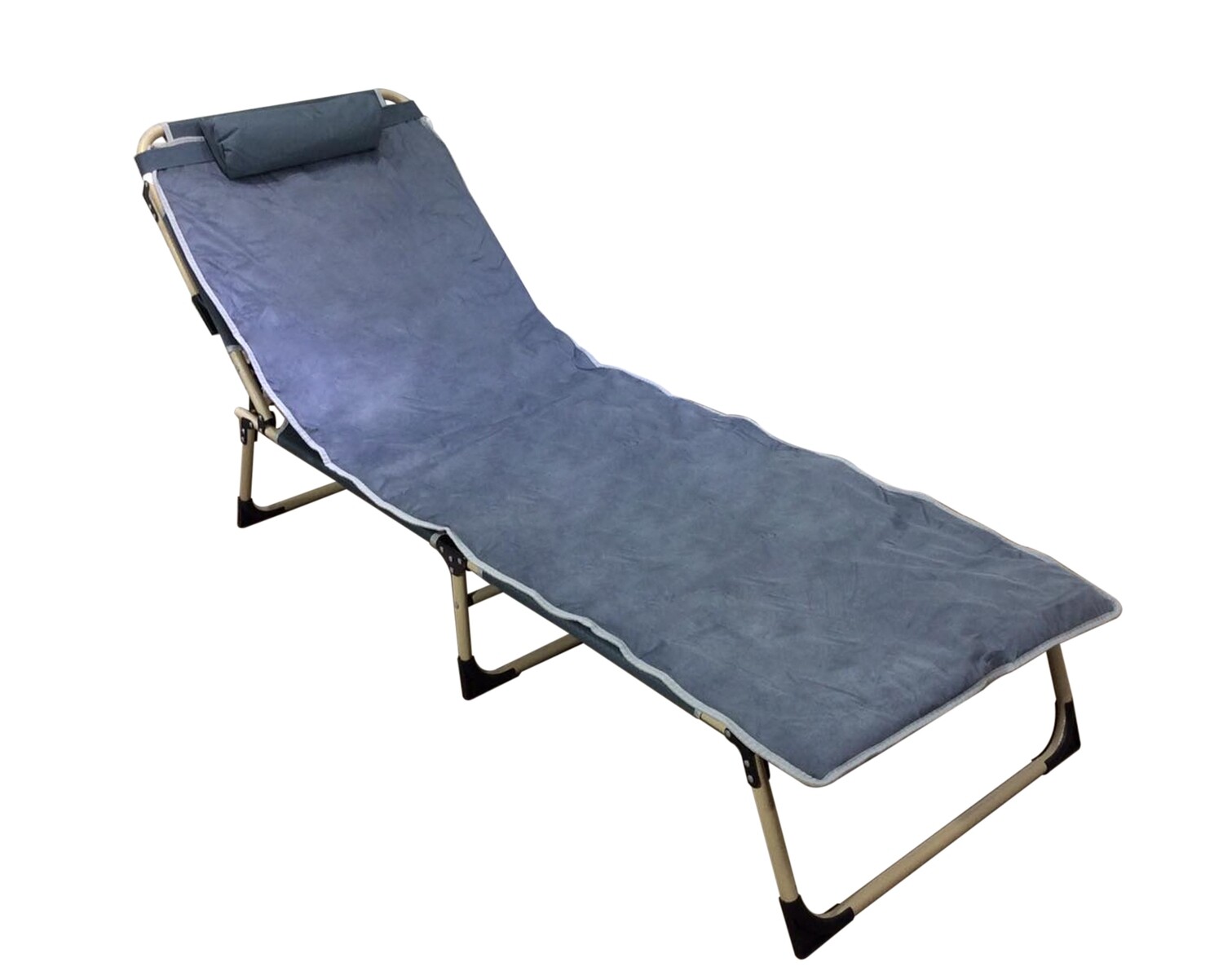 Flotti Folding Bed With Cushioned Cover (Grey, Blue)