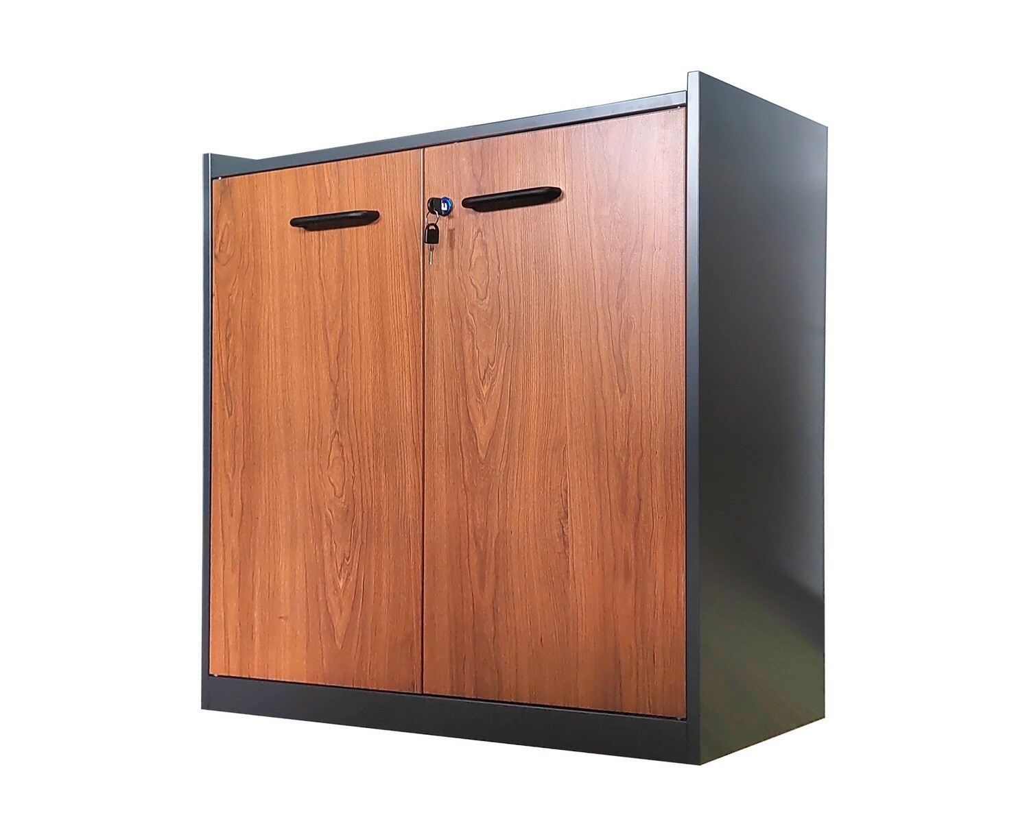 Ofix 2-Layer Swing Steel Cabinet (Walnut)