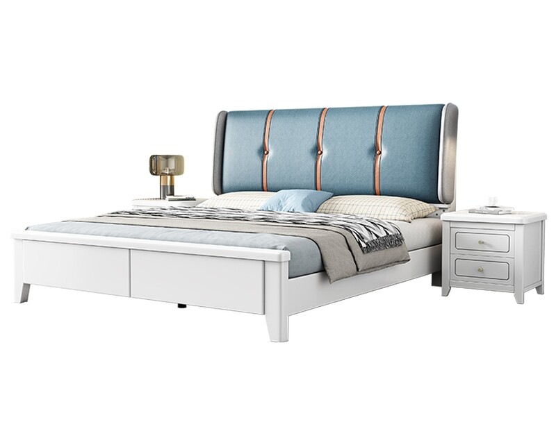 Flotti Lois Solid Thailand Rubberwood Bed Frame (Double, King) (Side Drawers Are Not Included)