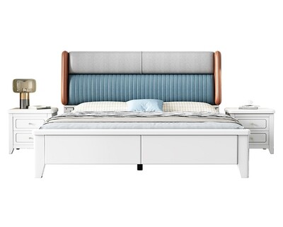Flotti Dorcas Solid Thailand Rubberwood Bed Frame (Double, King) (Side Drawers Are Not Included)