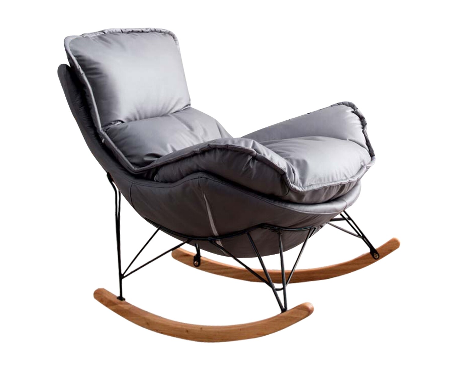 Flotti Leticia Living Room Rocking Chair with Ottoman (Grey)