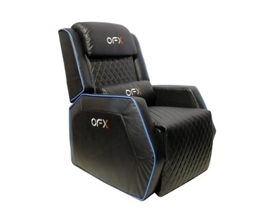 (Sale) OFX Aldino Gaming Reclining Sofa (Black+Blue) (Small Scratch,  No Side Foam)