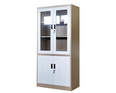 Ofix 5-Layer Glass & Metal Swing Door Steel Cabinet