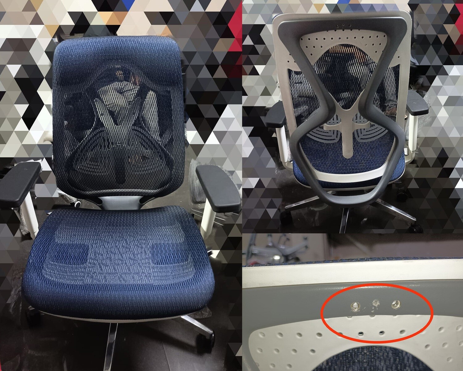 (Sale) Ofix Korean-104 High Back All Mesh Chair (Blue) (No Headrest)