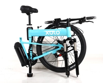XOLO Folding Mountain E-Bikes (Cobalt Blue)