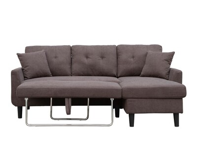 Flotti Lisanna L-Shape Sofa Bed (Dark Brown)