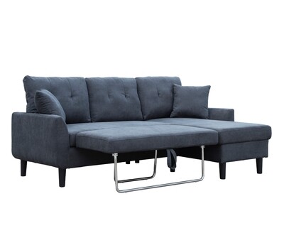 Flotti Lisanna L-Shape Sofa Bed (Dark Brown, Grey)
