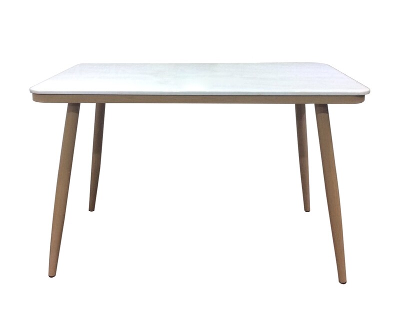 Ofix Clarette Dining Table Marble Top Metal Leg (120*70) (4 Seater) (Beige)