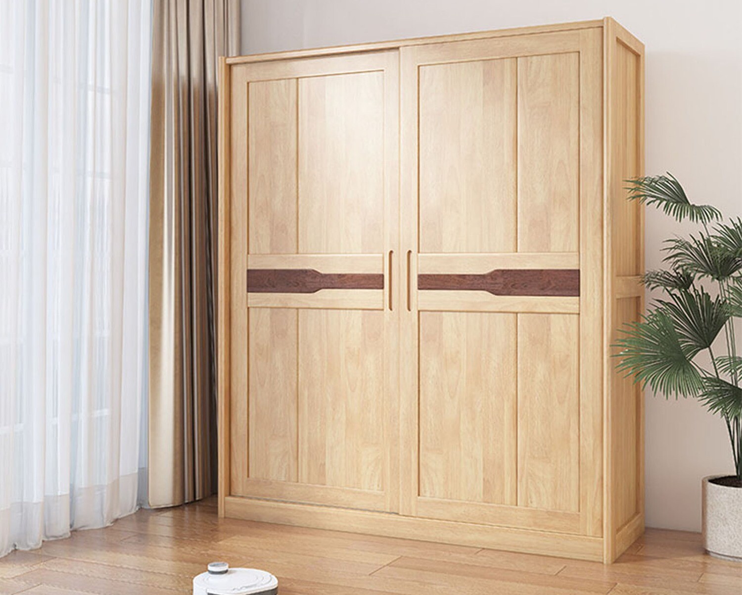 Ofix Monroe Solid Wood 2-Door Wardrobe (160*60-Sliding Door)