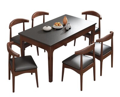 Ofix Dominic Solid Thailand Rubberwood Dining Set (Dining Table+4 Dining Chair) (130*80)