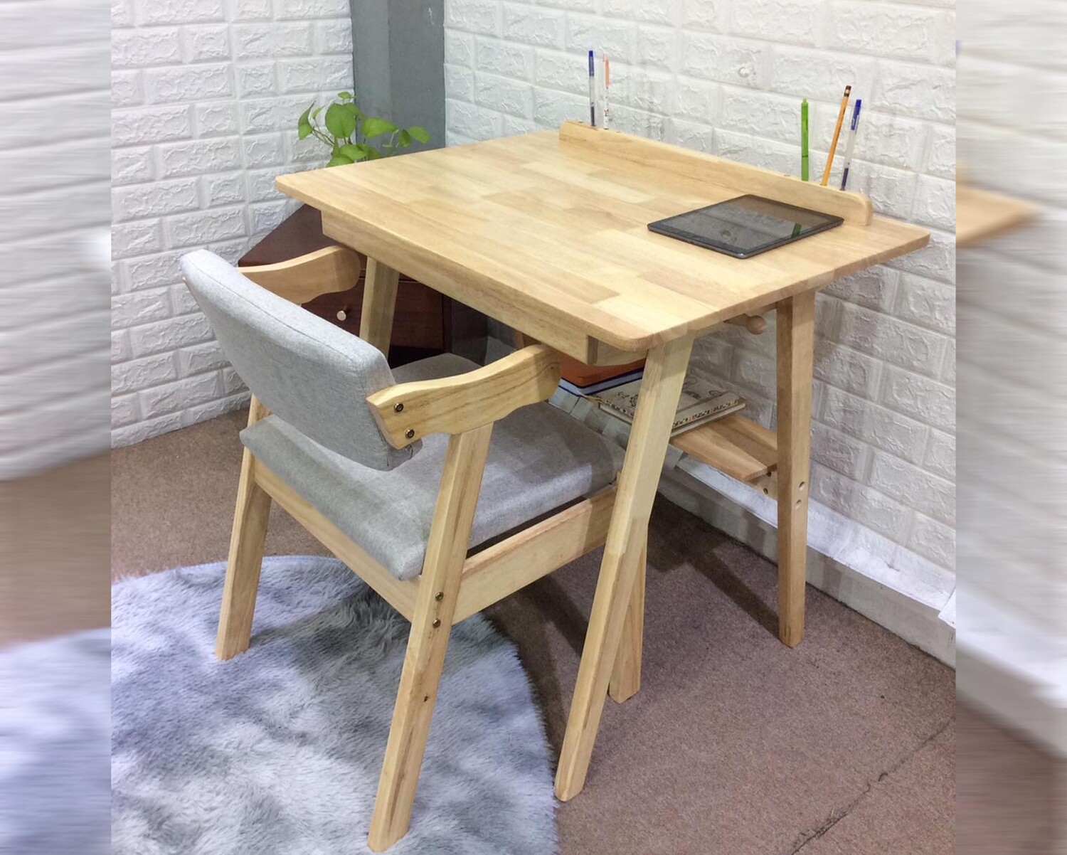 Ofix Jairo Solid Wood Learning Desk Set (Desk & Chair Set)
