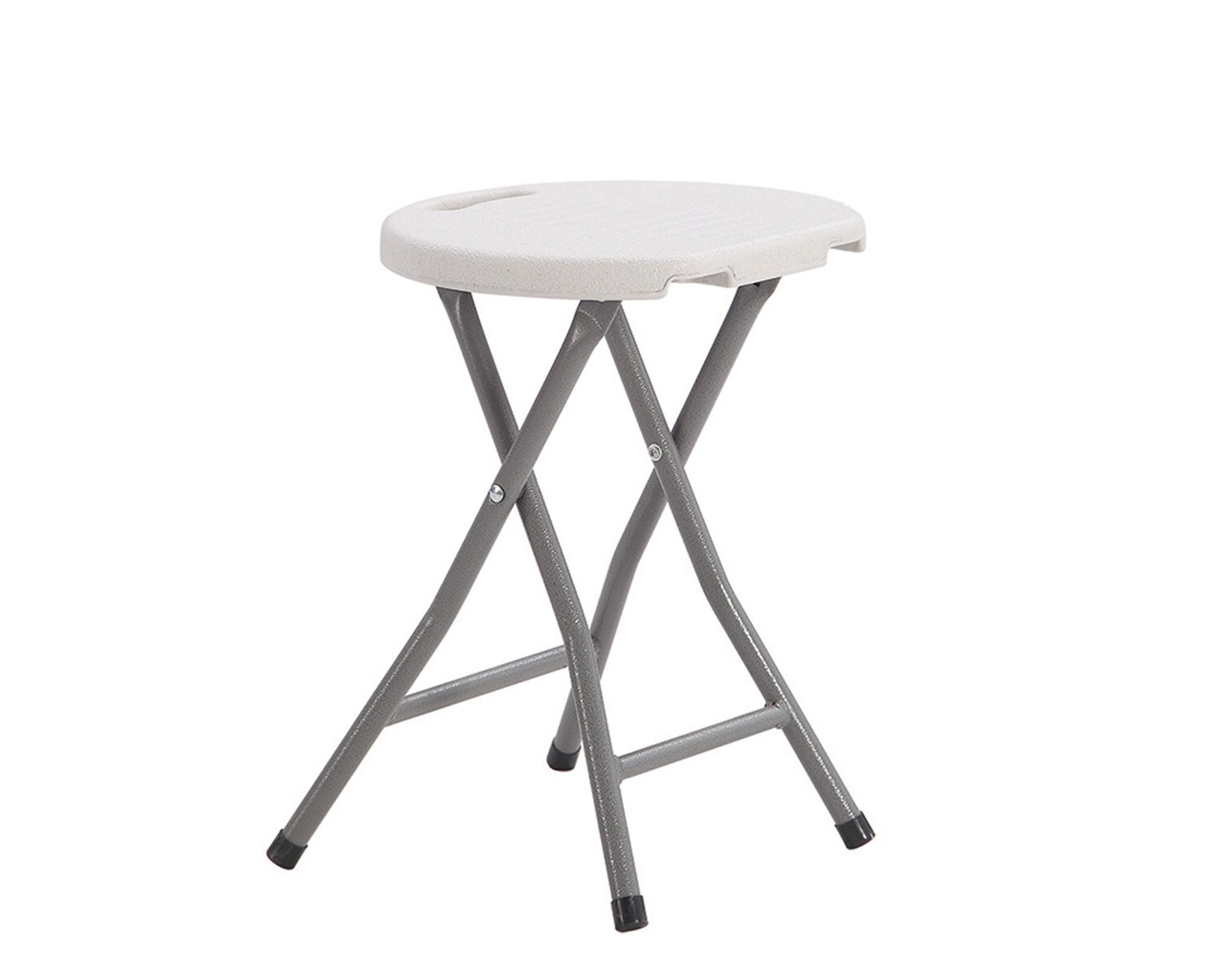 Ofix Folding Stool Steel Leg (White), Model/ Color: Ofix Folding Stool (White) (L33xW30xH45CM) (Best Seller-Limited Stock)