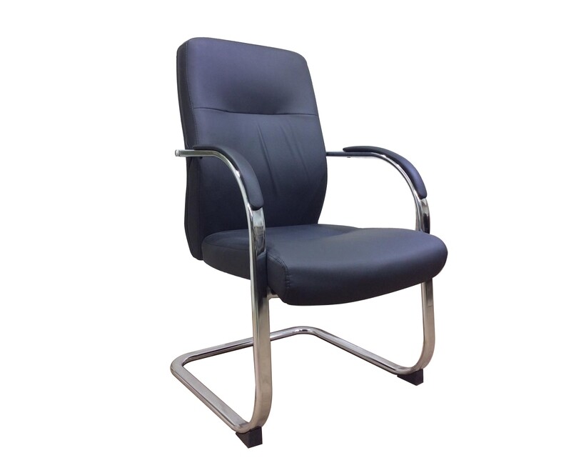 (Sale) Ofix Deluxe-58W Waiting Chair PU Leather (Black) (Backrest/Arm Torn &amp; Scratches) (Backrest/Arm Torn &amp; Dents)