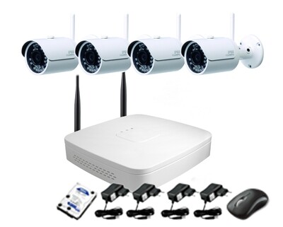 Qube Wireless NVR CCTV Kit 4ch 1080P Indoor/Outdoor Package 2