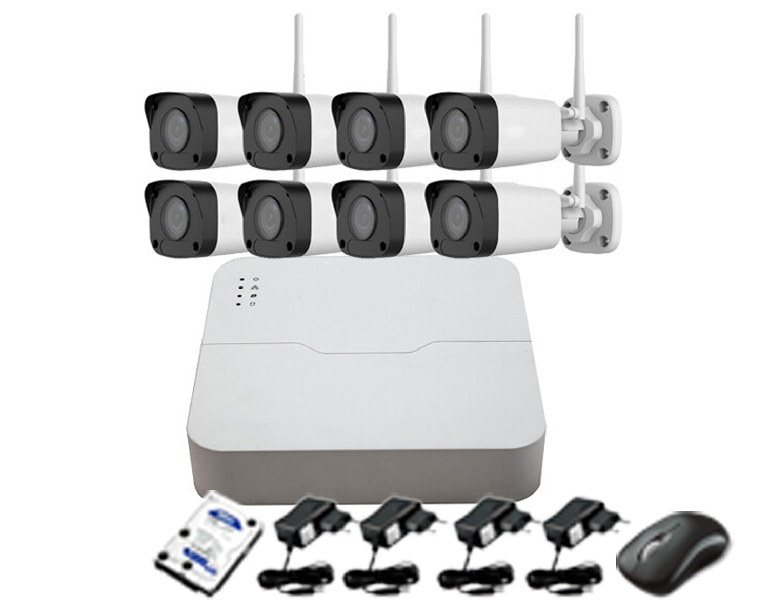 Qube Wireless NVR CCTV Kit 8ch 1080P Indoor/Outdoor