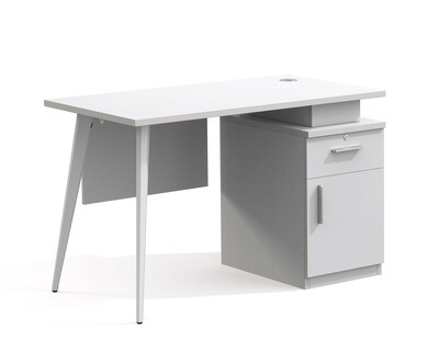 Ofix 501-OF V2 (120x60) Office Table (Teakwood, White)