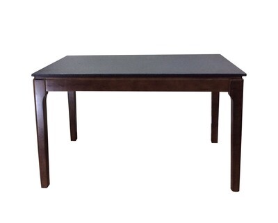 Ofix Dominic Solid Thailand Rubberwood Dining Table (130*80)  (Walnut+Black)