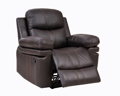 Flotti Amari 1-Seater/ Love Seat/ 3-Seater Leather Gel Manual Recliner (Black, Brown)
