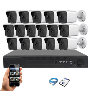 Qube 16 Channel 2mp Digital IP Package w/ Motion Detect® (Up to 80 Meters for POE)