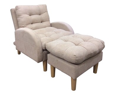 Flotti Rigga Sofa Chair w/ Ottoman (Light Grey, Dark Grey, Beige)