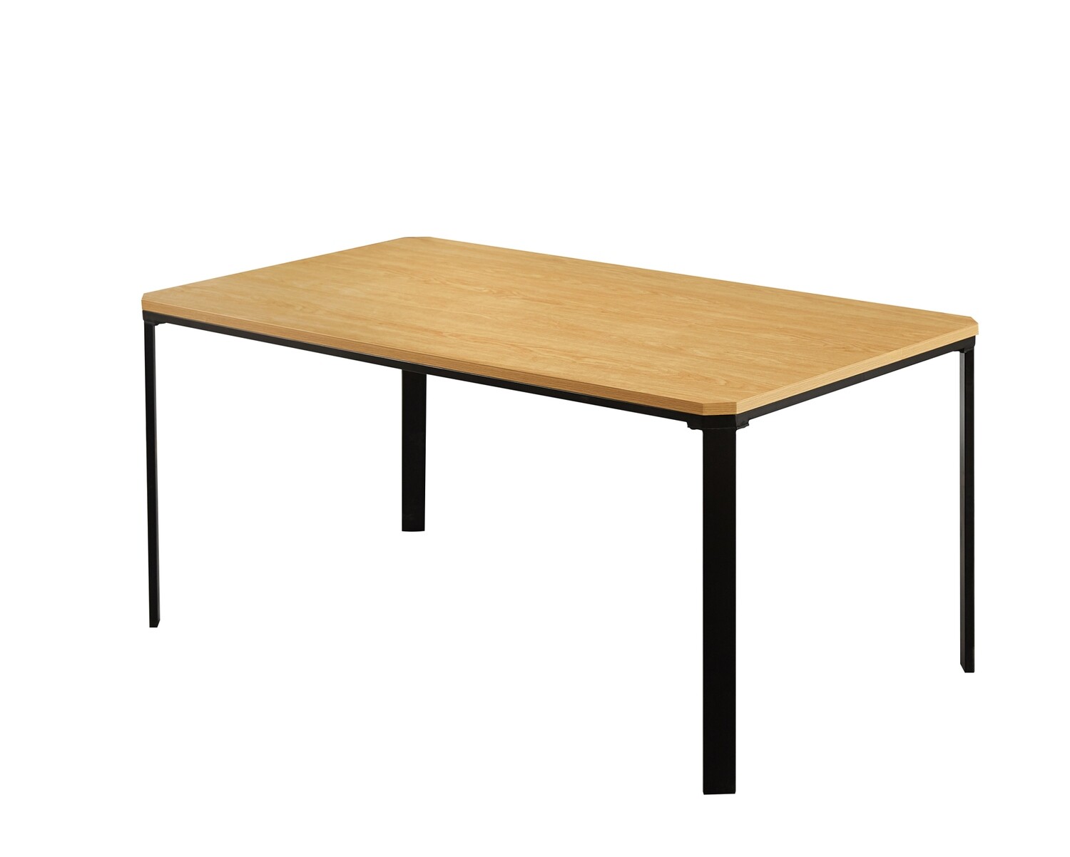 Ofix Monaco Dining Table (160*90) (4-6 Seater) (Wood+Black) Ofix Monaco Dining Table (160*90) (4-6 Seater) (Wood+Black), Option: Monaco Dining Table (160*90) (4-6 Seater) (Wood+Black)