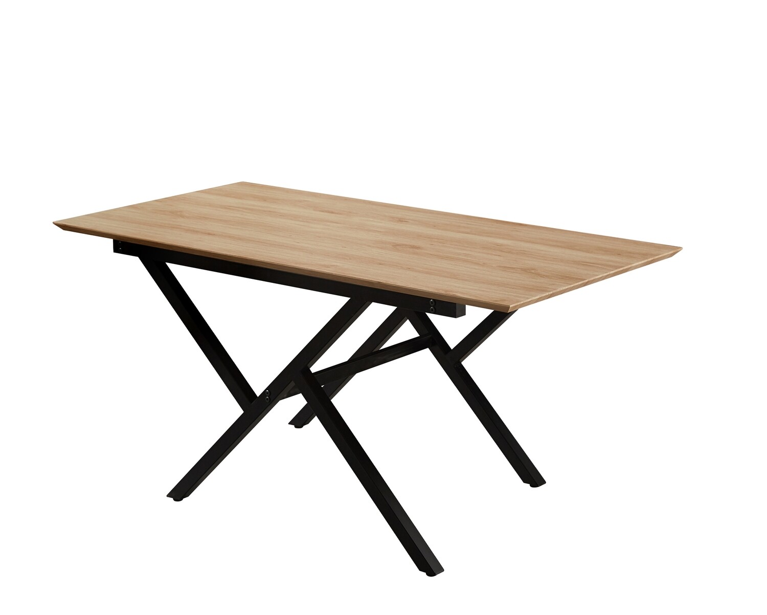 Ofix Moldova Dining Table (160*80) (4-6 Seater) (Wood+Black), Option: Moldova Dining Table (160*80) (4-6 Seater) (Wood+Black)
