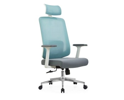Ofix Deluxe-Z22 High Back Mesh Chair (Grey+Blue) Ofix Deluxe-Z22 High Back Mesh Chair (Grey+Blue)